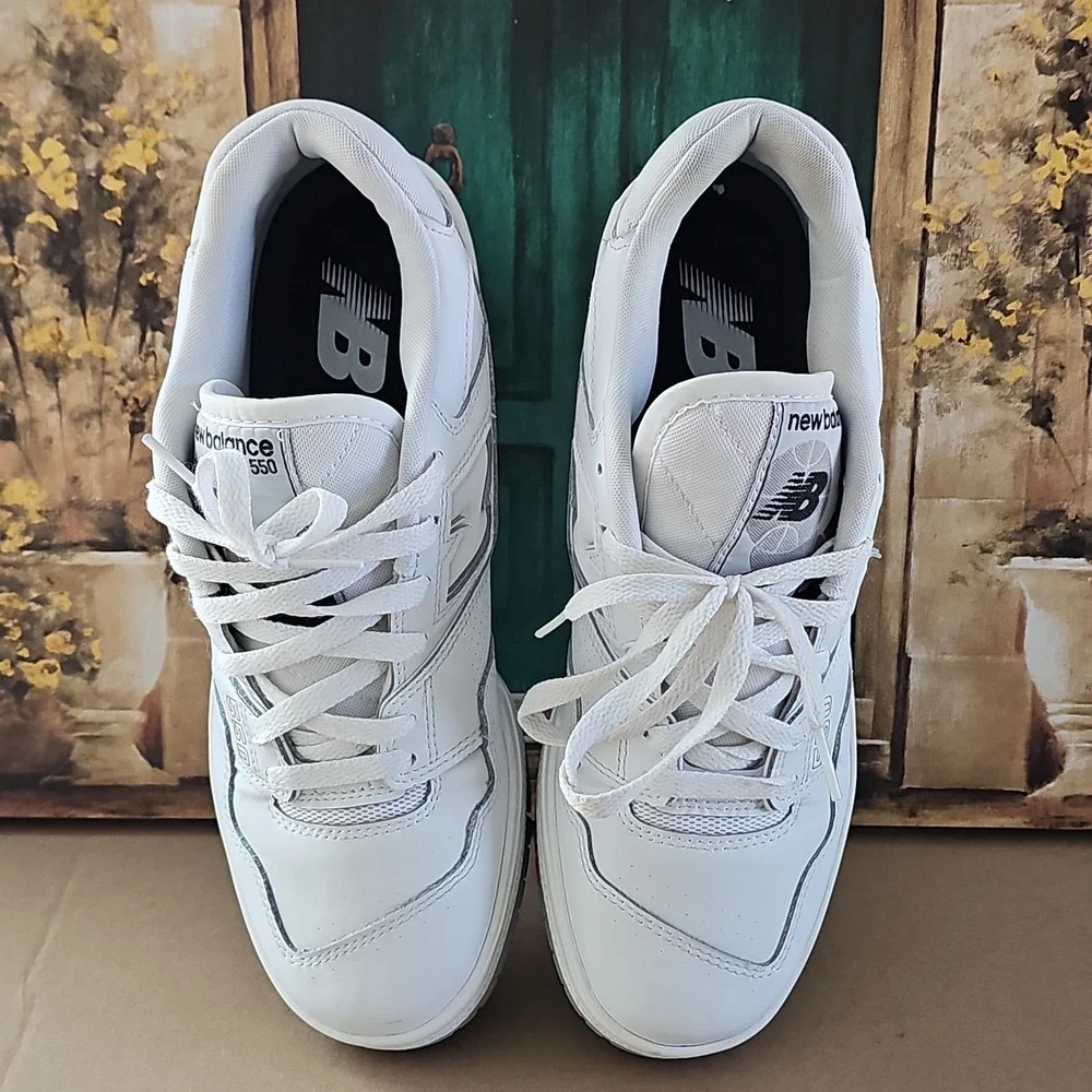 New Balance 550 Cream White Grey Black Men's Sneakers  Men's US Size 10